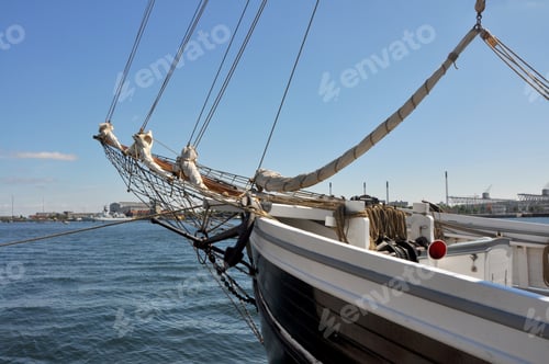 Preview: Front part of an old sailing boat at Copenhagen, Denmark