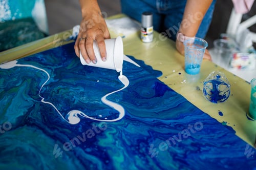 Preview: Abstract Acrylic Pour Painting Creation
