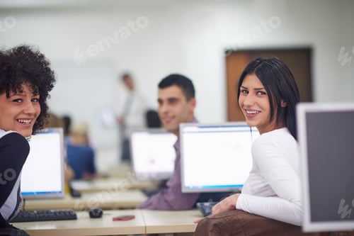 Preview: Technology Students Group In Computer Lab Classroom