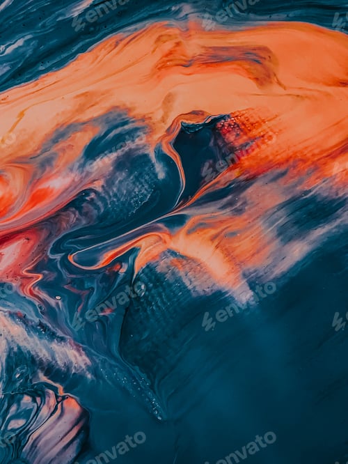 Preview: Abstract pattern of an acrylic artwork with colorful paint stains