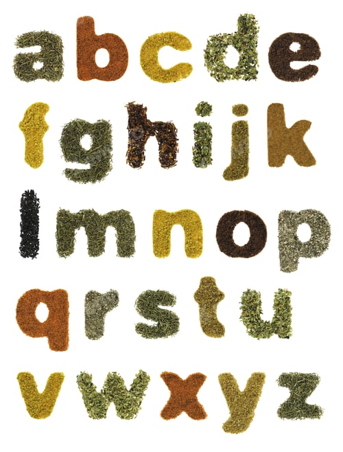 Preview: Food alphabet made of herbs and spices