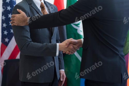 Preview: Cooperation of international businessmen, International flag