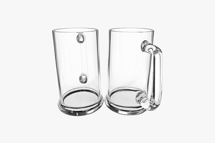 Preview: Transparent glass mugs with contrasting forms