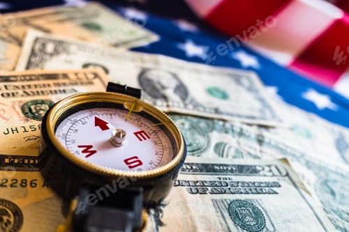 Preview: Compass indicating economic problems before a dollar crisis.