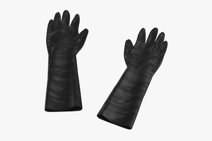 Preview: Heavy-Duty Black Rubber Gloves
