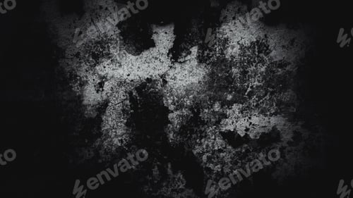 Preview: Closeup of a dark grunge background with white stained patterns with copyspace