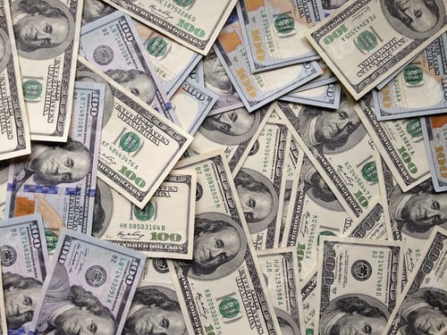 Preview: Pile of One Hundred Dollar Bills Close Up