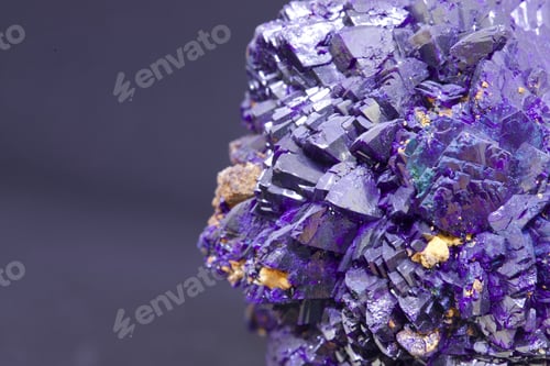 Preview: Macro shot of natural dark purple Amethyst Stalactite formation