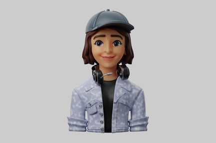 Preview: Cartoon girl with cap