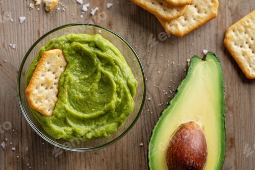 Preview: Mashed avocado with crackers