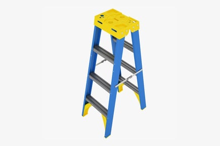 Preview: Foldable Double Sided Stepladder with Tool Tray