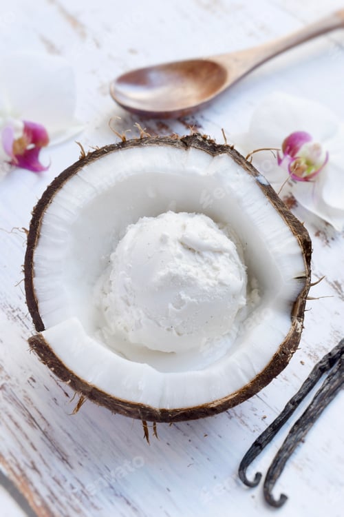 Preview: Coconut vanilla ice cream
