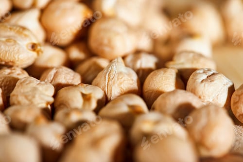 Preview: Close up hummus background, hummus seeds. Macro shot. Healthy eating concept