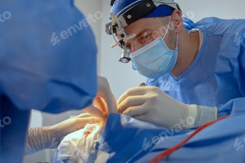Preview: Surgical Team Performing Delicate Procedure in Operating Room