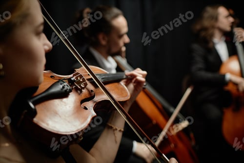 Preview: Classical Music Artist Playing Violin in Recording Studio