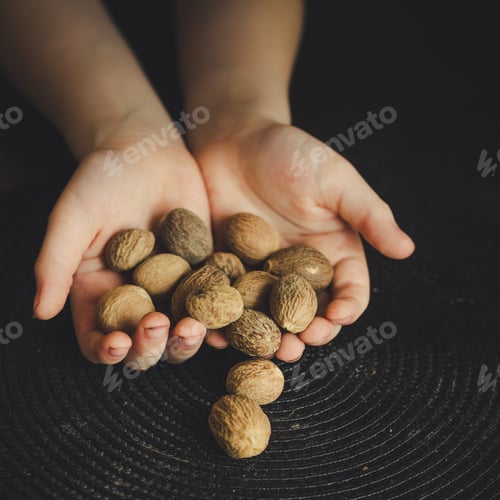 Preview: Nutmeg - Spices - On A Wooden Background