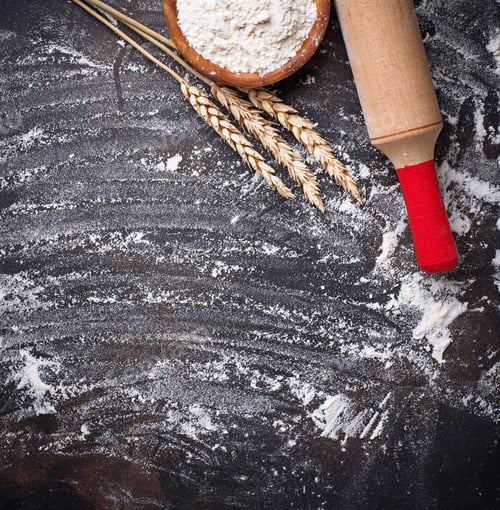 Preview: Wheat flour, ears and rolling pin
