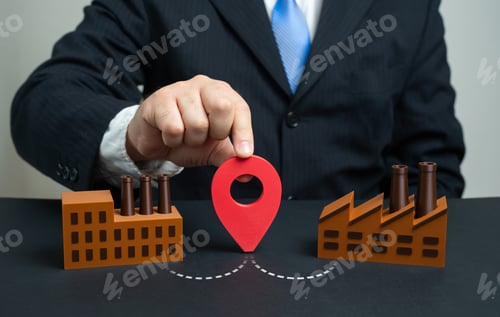Preview: Logistics between industrial enterprises. Delivery of goods and products. Collaboration