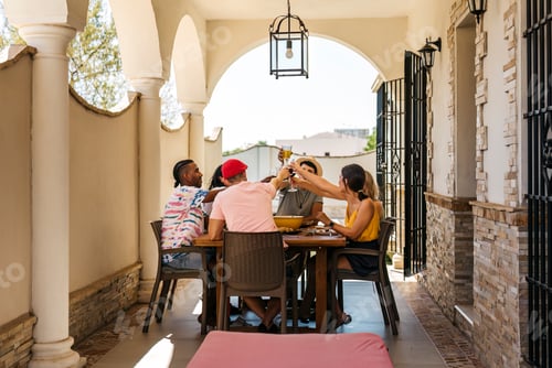 Preview: friends toast while eating over a few days of vacation together