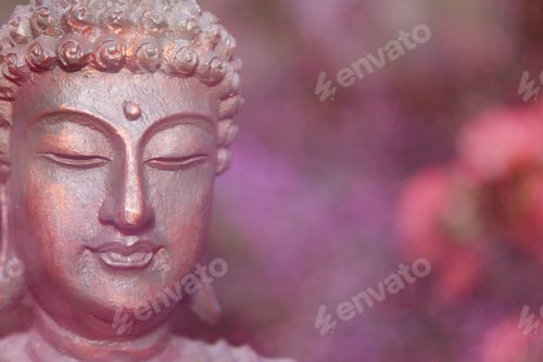 Preview: Buddha Statue in Outdoor Garden With Blurred Background