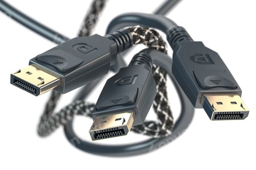 Preview: Display port DP cable video monitor connectors isolated on white.