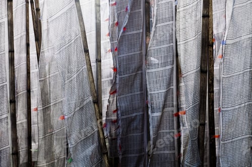 Preview: Material hanging at Tashiding Monastery, Sikkim, India