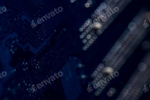 Preview: selective focus of computer motherboard elements