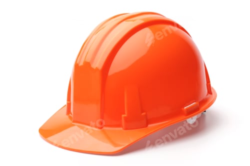 Preview: Orange Hard Hat Isolated on White Background