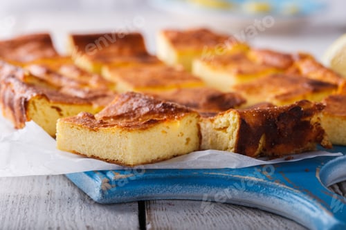 Preview: Cottage cheese pudding cake with lemon
