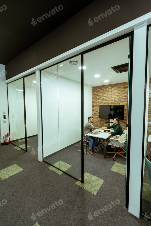 Preview: Casual Business Meeting in a Modern Office Lounge