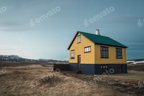 Preview: Minimalist house exterior in valley
