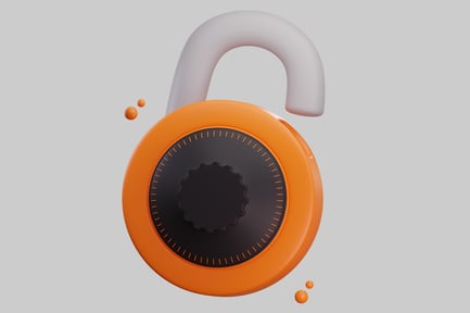 Preview: Orange padlock with black dial and white handle