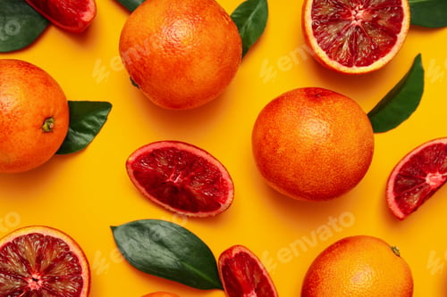 Preview: Concept of citrus with red orange, top view