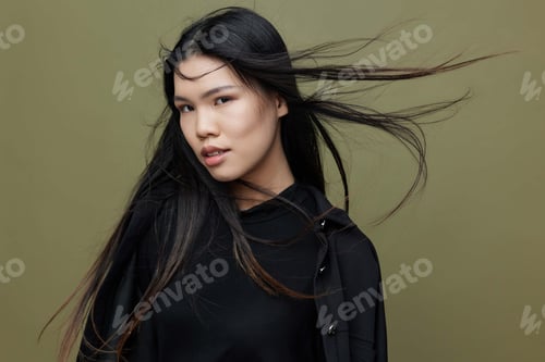 Preview: Beauty woman japanese asian femininity hair salon beautiful model fashion cosmetic glamour portrait
