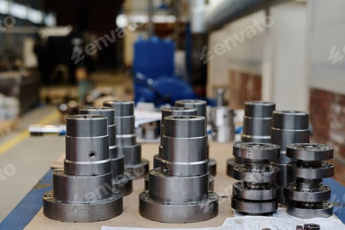Preview: Metal Parts On Table In Workshop