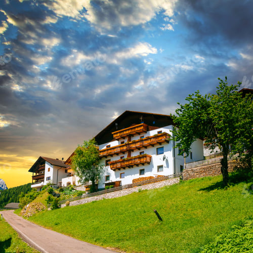 Preview: Panoramic view of idyllic summer landscape
