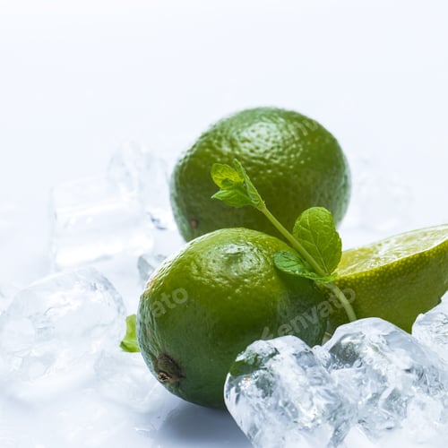 Preview: Fresh lime fruit and mint