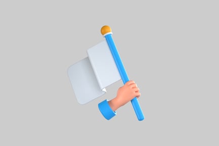 Preview: Cartoon surrender flag in hand