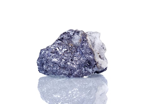 Preview: macro mineral stone Galena on a white background