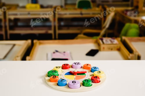 Preview: Toys and materials montessori in a classroom of a school for children
