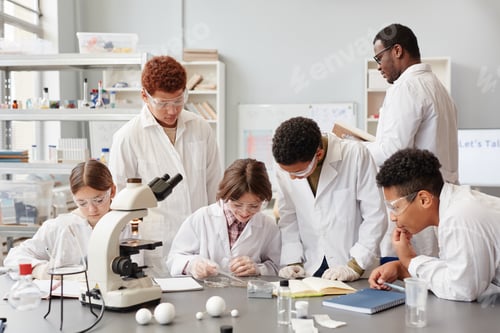 Preview: Diverse Group of Kids in Science Laboratory
