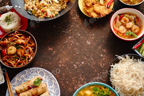 Preview: Chinese food set. Asian style food concept composition.