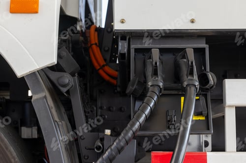 Preview: EV charging and semi truck electric vehicle, Electric vehicle semi truck trailer