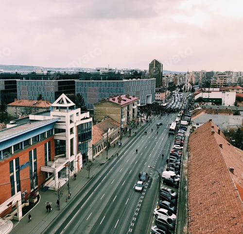 Preview: Cityscape view from above. City of Cluj-Napoca, Romania