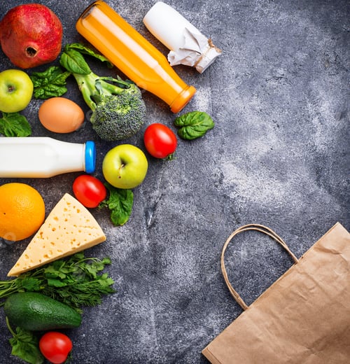 Preview: Healthy organic products with paper bag