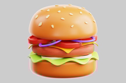 Preview: Hamburger with lettuce, tomato, and cheese