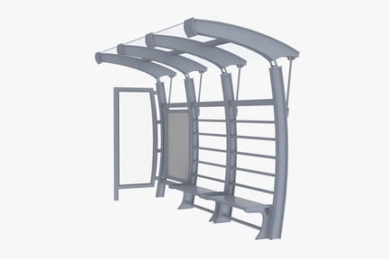 Preview: Modern Bus Stop Shelter: Urban Transit Structure