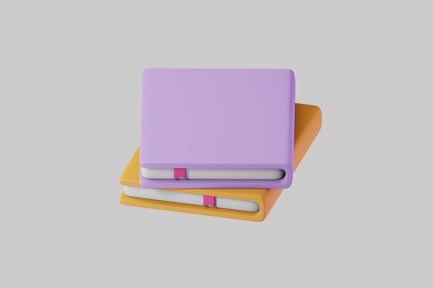 Preview: Stacked plastic books with ribbon