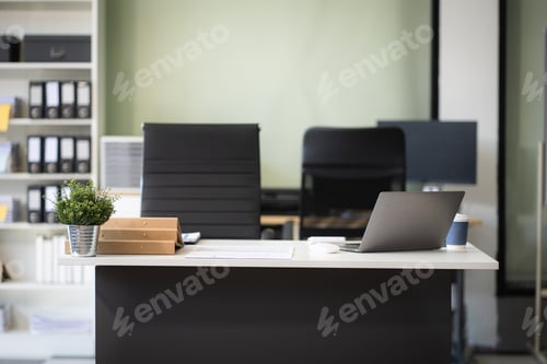 Preview: Workspace with computer, keyboard, coffee cup and Mouse.