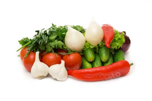 Preview: Assorted vegetables isolated on white background